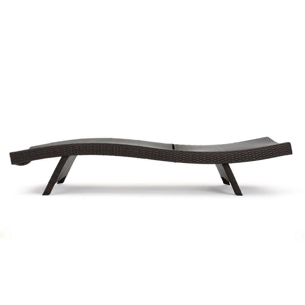 Mach Chaise Lounger, Dark Brown Rattan Wicker Frame, Outdoor, 79 Inch