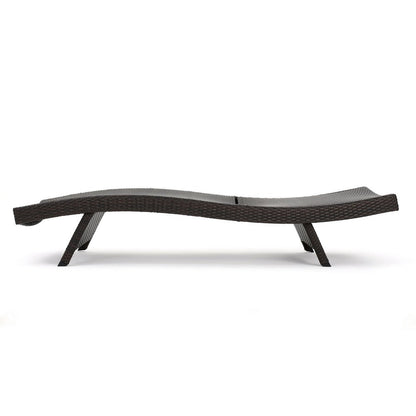 Mach Chaise Lounger, Dark Brown Rattan Wicker Frame, Outdoor, 79 Inch