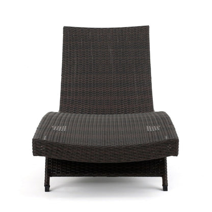 Mach Chaise Lounger, Dark Brown Rattan Wicker Frame, Outdoor, 79 Inch