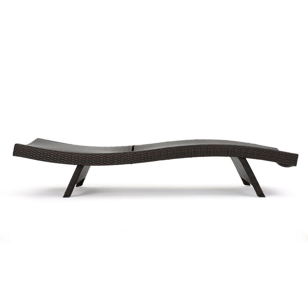 Mach Chaise Lounger, Dark Brown Rattan Wicker Frame, Outdoor, 79 Inch