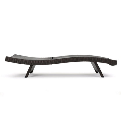 Mach Chaise Lounger, Dark Brown Rattan Wicker Frame, Outdoor, 79 Inch