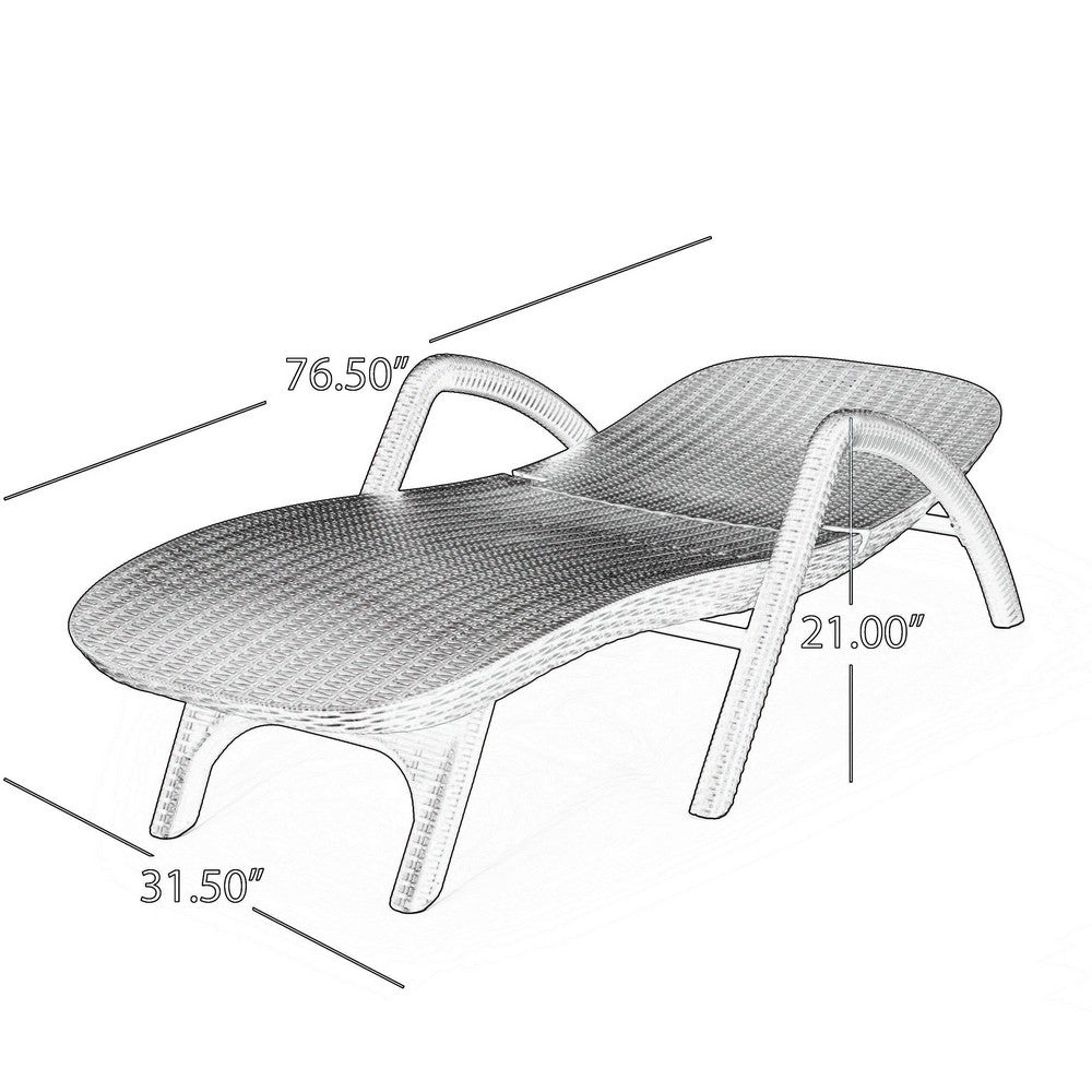 Michael Chaise Lounger, Dark Brown Outdoor Resin Wicker Frame, 77 Inch