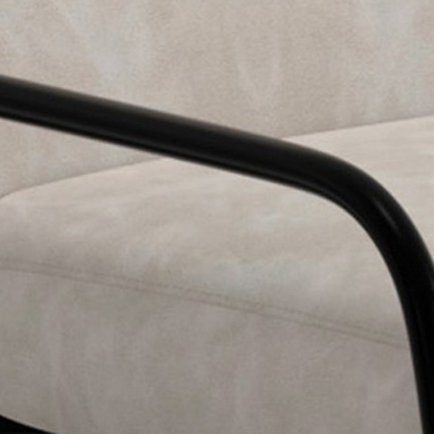 Suze Counter Height Chair, Black Iron Legs, Snow Gray Performance Fabric