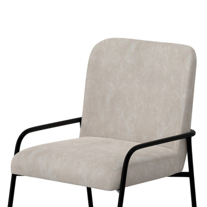 Suze Counter Height Chair, Black Iron Legs, Snow Gray Performance Fabric