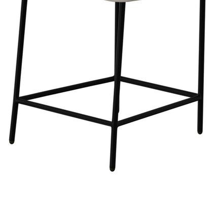Iffa Counter Height Chair, Open Black Iron, Snow Gray Performance Fabric