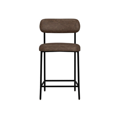 Iffa Counter Height Chair, Black Iron, Hickory Brown Performance Fabric