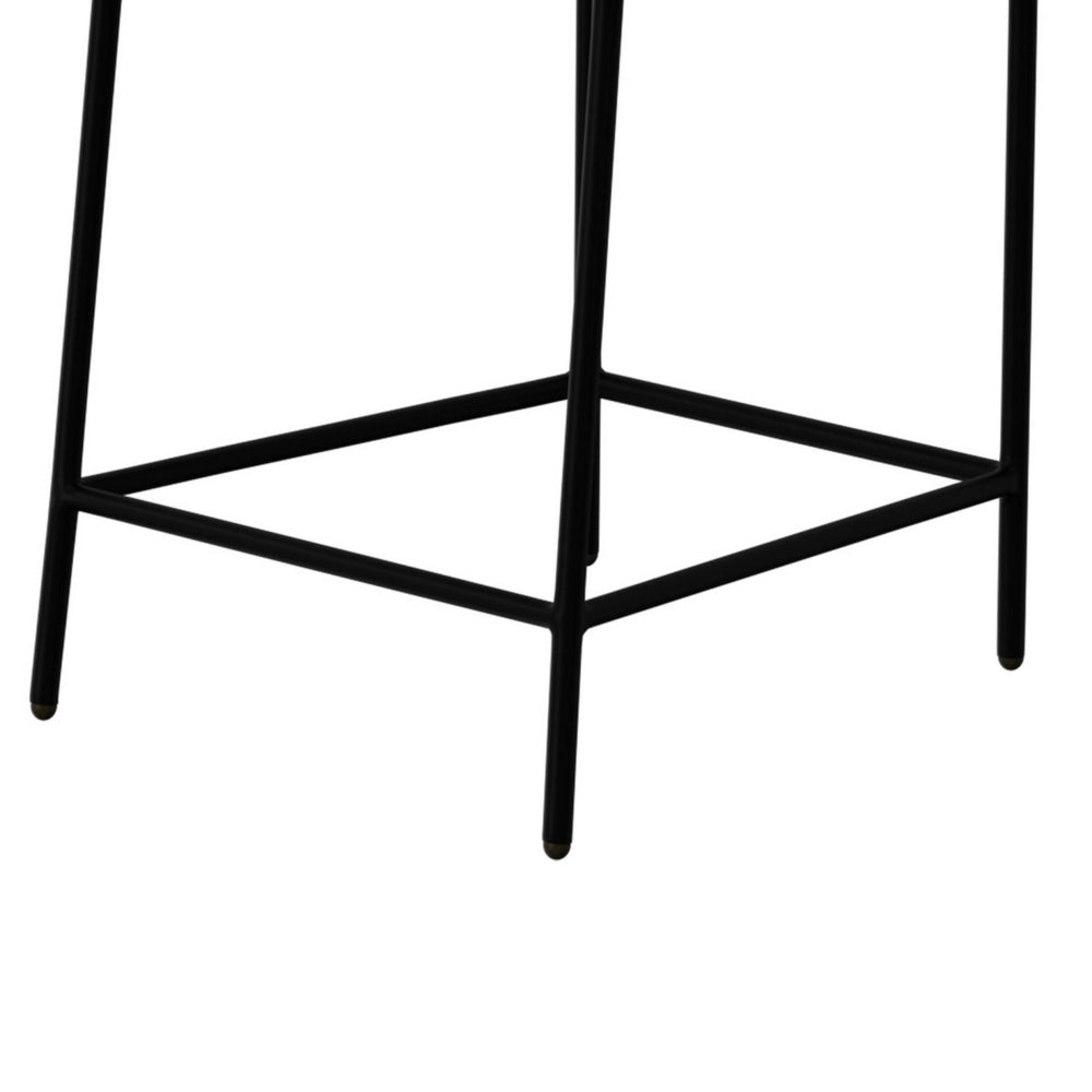 Iffa Counter Height Chair, Black Iron, Hickory Brown Performance Fabric