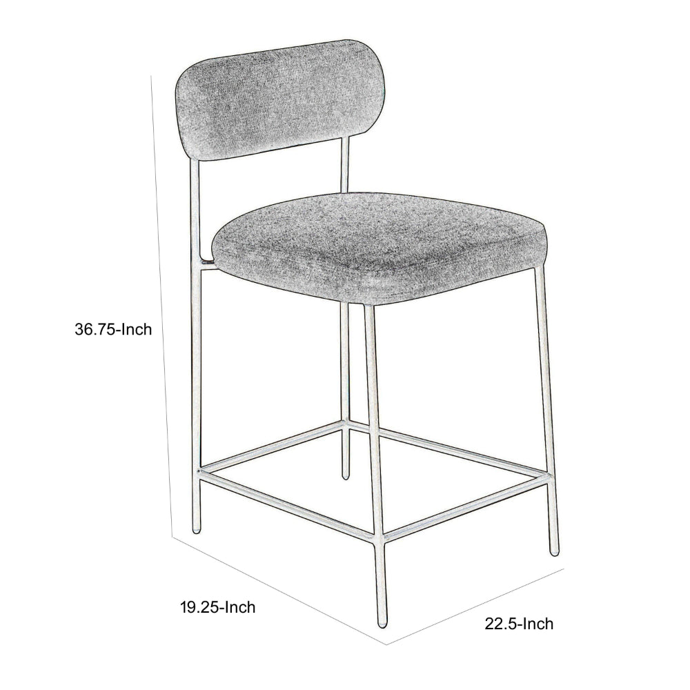 Iffa Counter Height Chair, Black Iron, Hickory Brown Performance Fabric