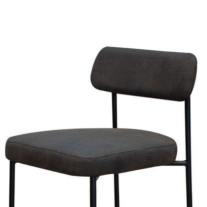 Iffa Barstool Chair, Open Back, Black Iron and Rich Anti Stain Polyester