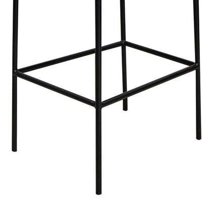 Iffa Barstool Chair, Open Back, Black Iron and Rich Anti Stain Polyester