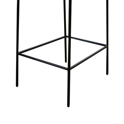 Iffa Barstool Chair, Black Iron Frame, Hickory Brown Performance Fabric