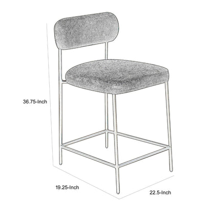 Iffa Barstool Chair, Black Iron Frame, Hickory Brown Performance Fabric