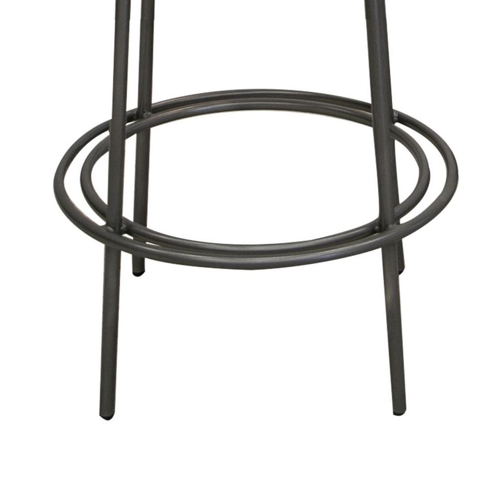Tomy Counter Height Stool, Blacksmith Metal Frame, Rich Black Polyester