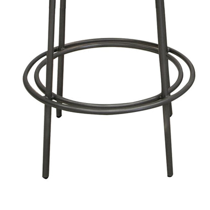 Tomy Counter Height Stool, Blacksmith Metal Frame, Rich Black Polyester