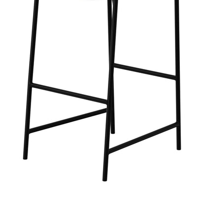 Revee Barstool Chair, Black Iron Frame, Water-Resistant Beige Polyester