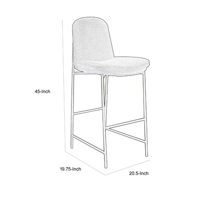 Revee Barstool Chair, Black Iron Frame, Water-Resistant Beige Polyester