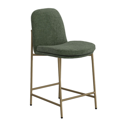 Revee Counter Height Chair, Iron, Water-Resistant Olive Green Polyester