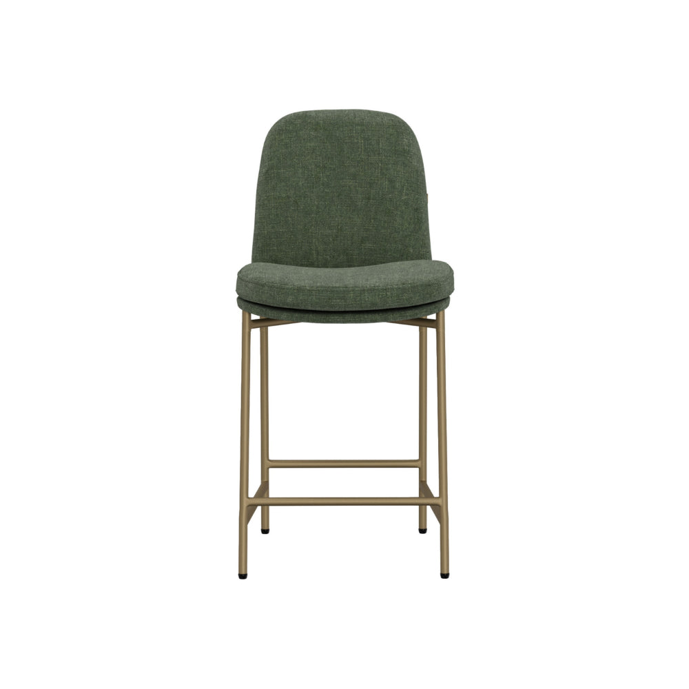 Revee Counter Height Chair, Iron, Water-Resistant Olive Green Polyester
