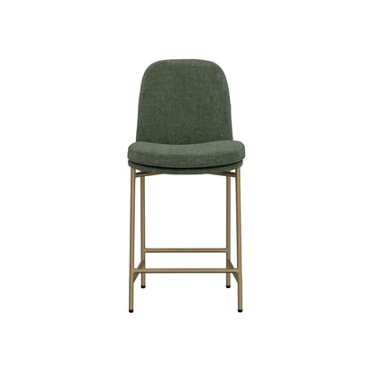 Revee Counter Height Chair, Iron, Water-Resistant Olive Green Polyester