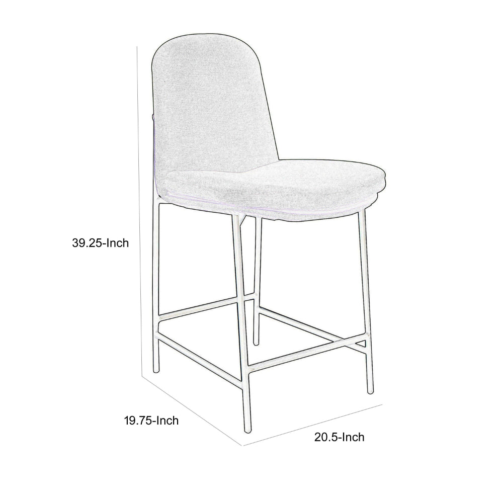 Revee Counter Height Chair, Iron, Water-Resistant Olive Green Polyester