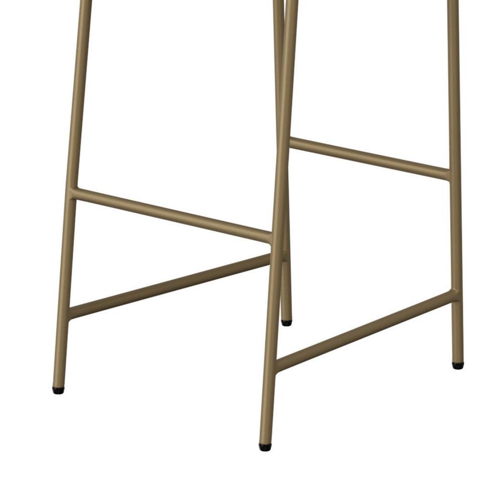 Revee Barstool Chair, Black Iron, Water-Resistant Olive Green Polyester