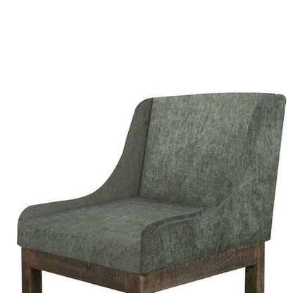 Lamy Counter Height Chair, Curved Arms, Compact, Rich Olive Green Polyester
