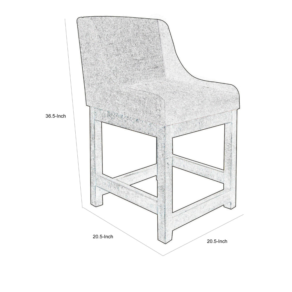 Lamy Counter Height Chair, Curved Arms, Compact, Rich Olive Green Polyester