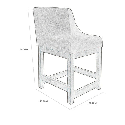 Lamy Counter Height Chair, Curved Arms, Compact, Rich Olive Green Polyester