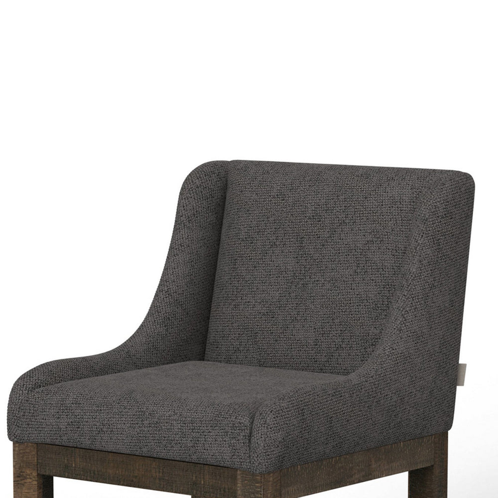 Lamy Counter Height Chair, Curved Arms, Compact, Rich Gray Polyester
