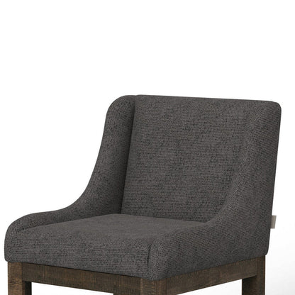 Lamy Counter Height Chair, Curved Arms, Compact, Rich Gray Polyester