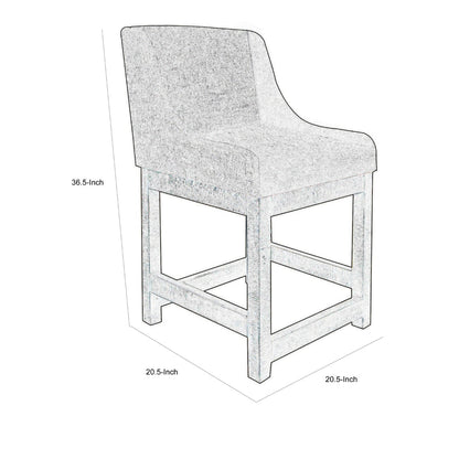 Lamy Counter Height Chair, Curved Arms, Compact, Rich Gray Polyester
