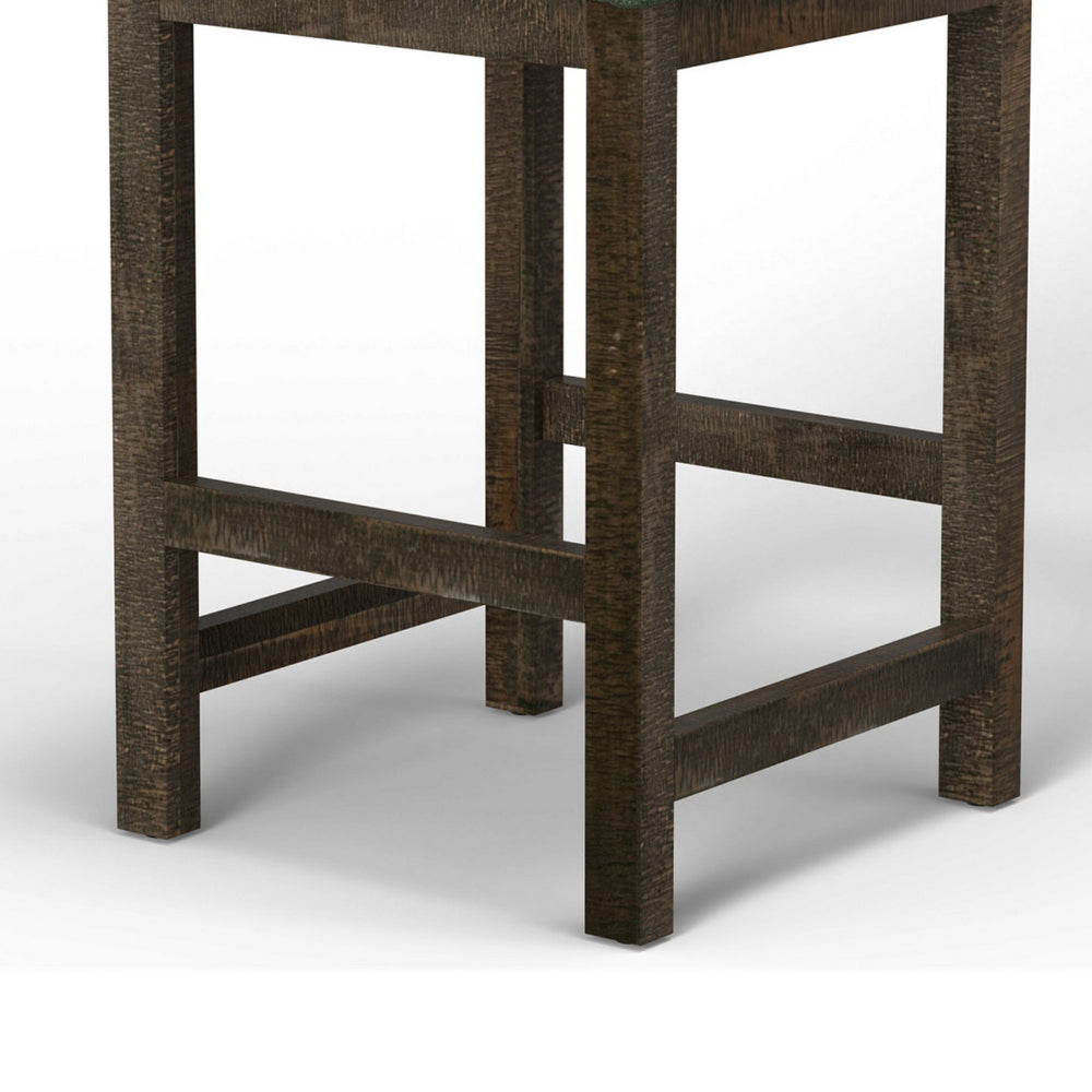 Lamy Barstool Chair, Curved Arms, Solid Pine Wood, Olive Green Polyester