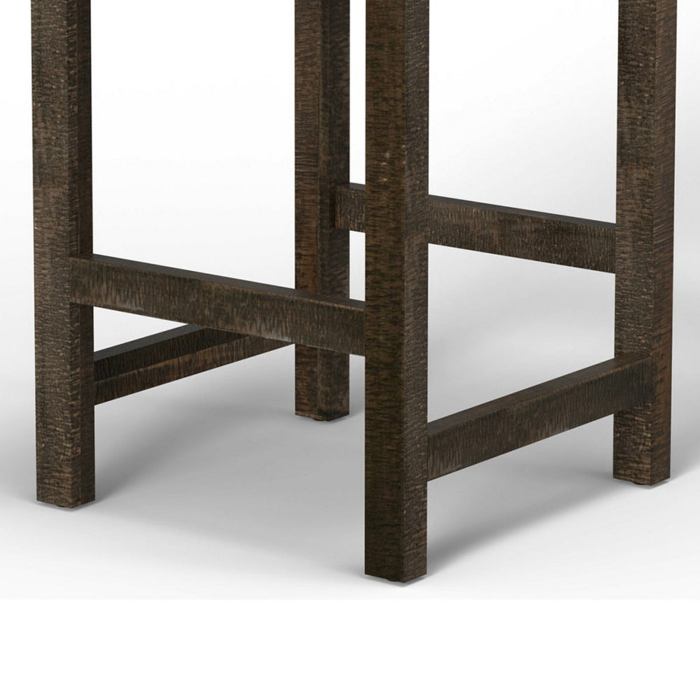 Lamy Barstool Chair, Curved Arms, Compact Solid Pine Wood, Gray Polyester