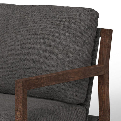Tery Accent Chair, Lumbar Pillow, Transitional Solid Wood, Brown Polyester