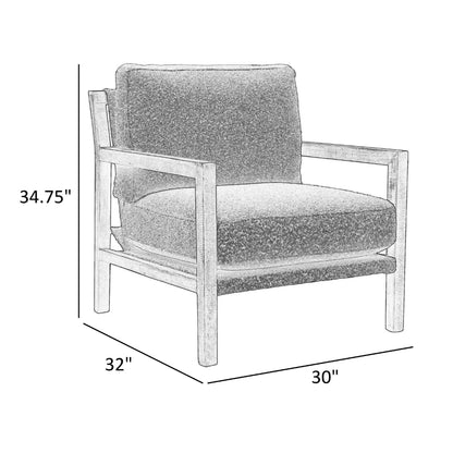 Tery Accent Chair, Lumbar Pillow, Transitional Solid Wood, Brown Polyester