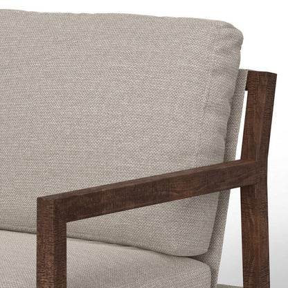 Tery Accent Chair, Lumbar Pillow, Transitional Pine Wood, Beige Polyester