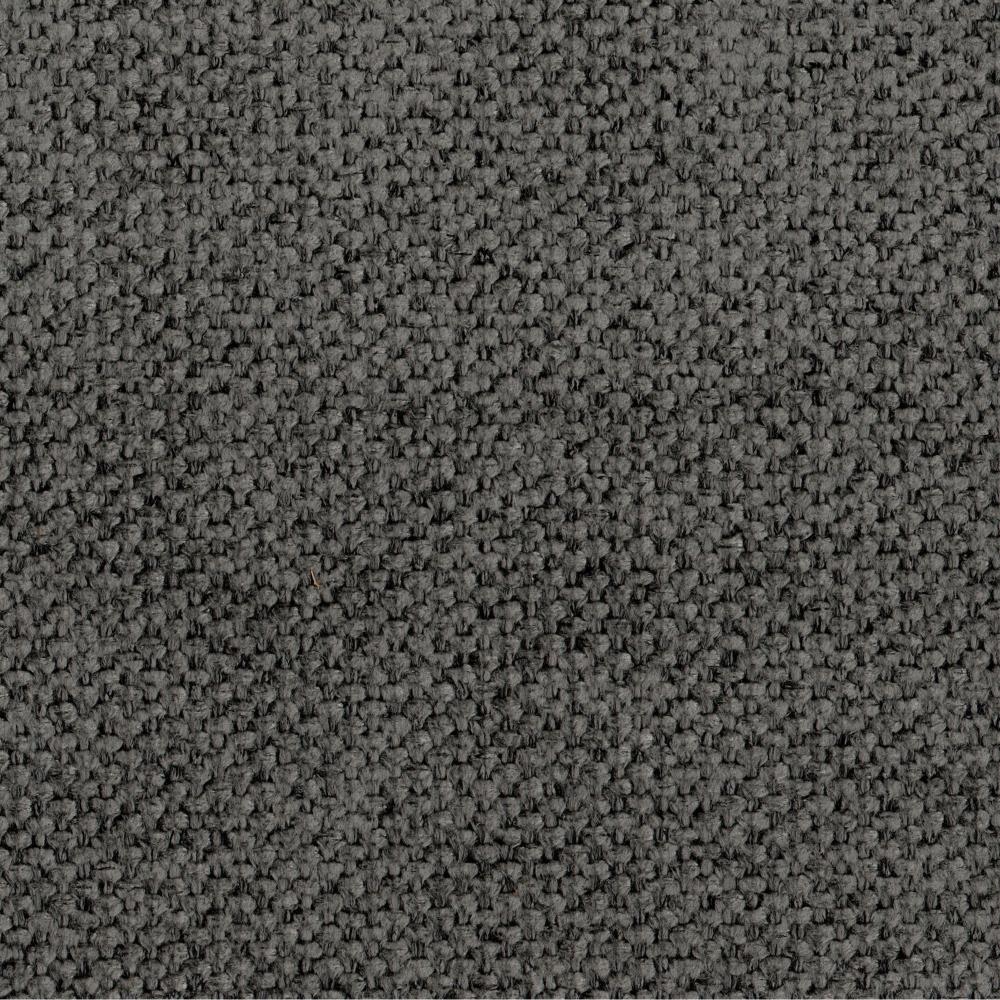 Tyna Ottoman, 27 Inch, Industrial Style Black Iron Legs, Gray Polyester