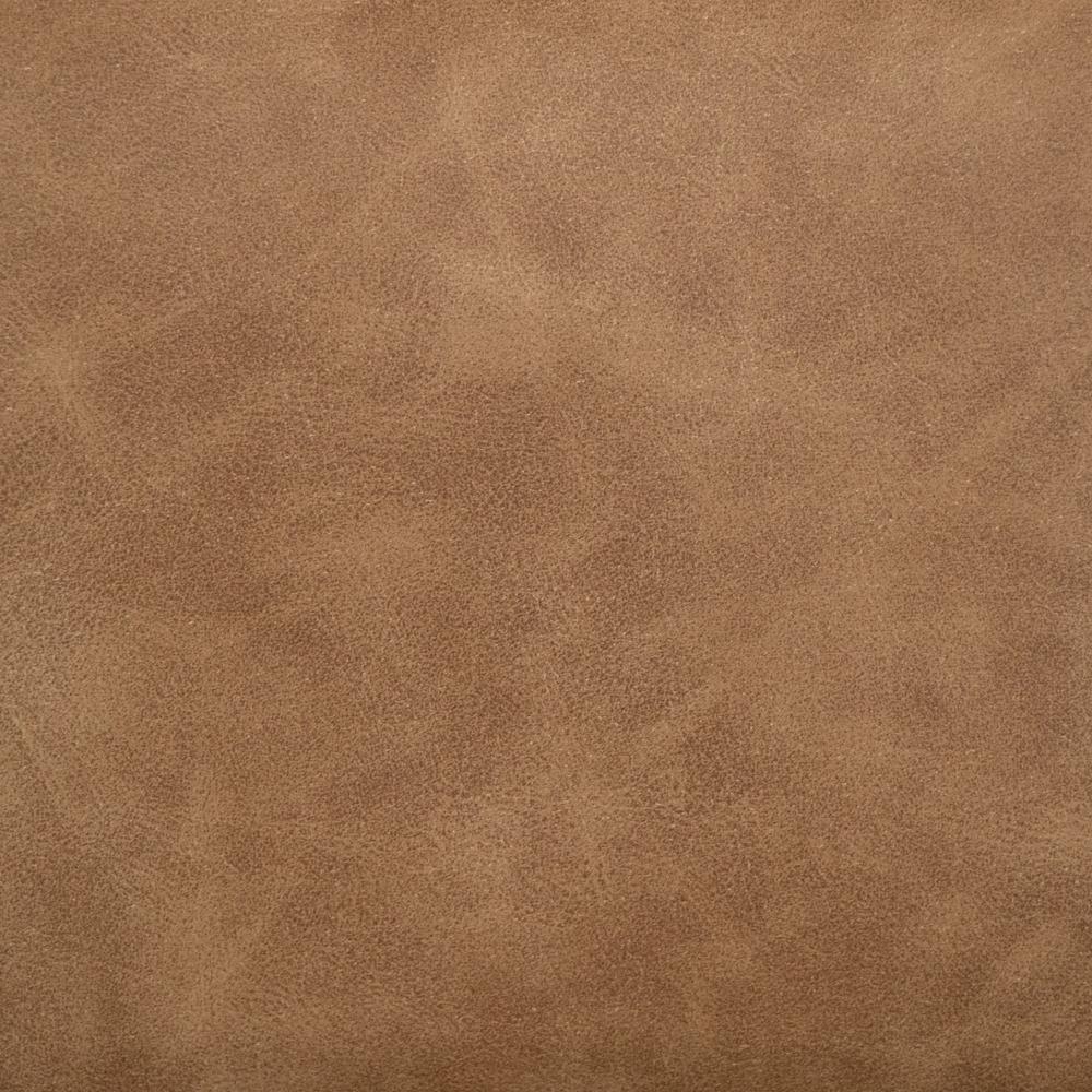 Tyna 27 Inch Ottoman, Industrial Black Iron Legs, Cognac Brown Faux Leather
