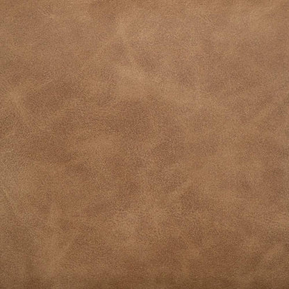 Tyna 27 Inch Ottoman, Industrial Black Iron Legs, Cognac Brown Faux Leather