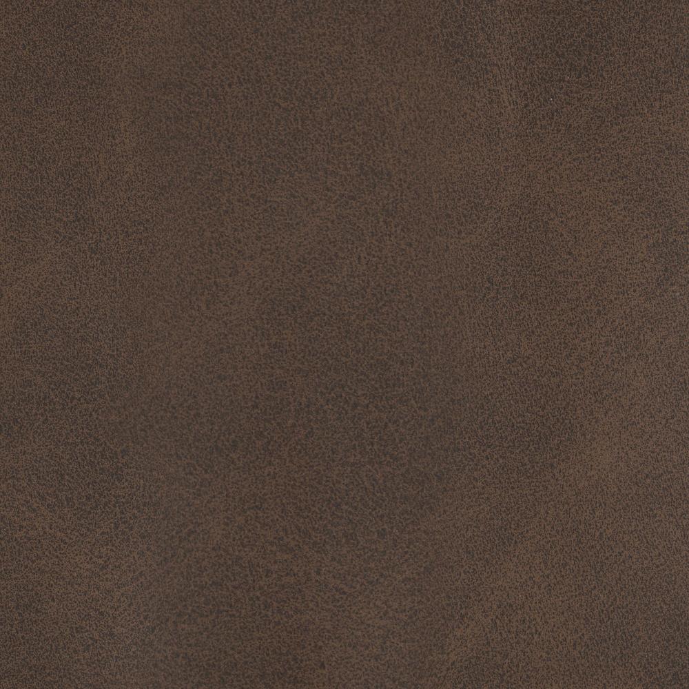 Tyna Ottoman, 27 Inch, Industrial Black Iron Legs, Hickory Brown Polyester
