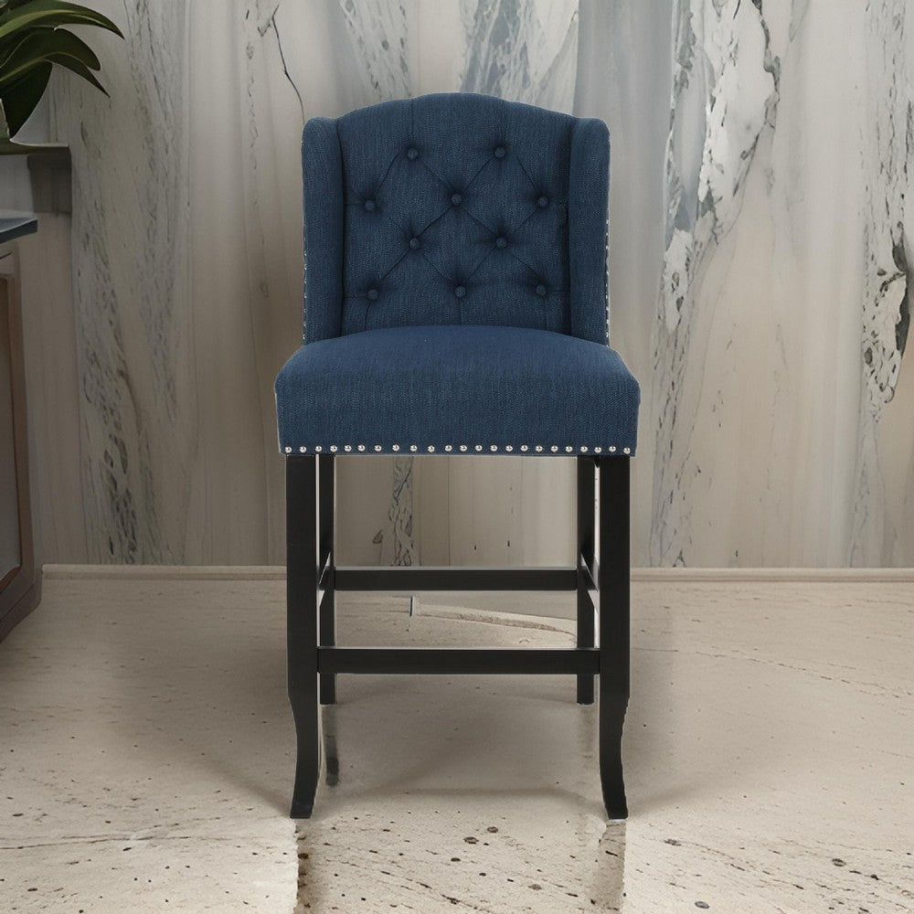 Lamy Counter Height Chair, Curved Arms, Compact, Rich Olive Green Polyester