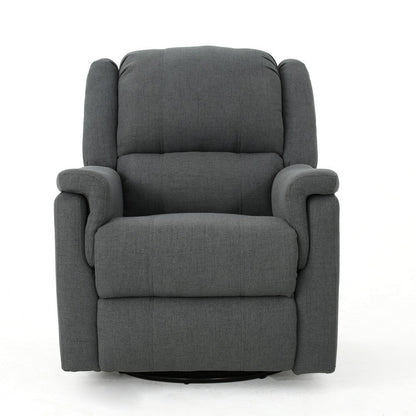 Zune Manual Glider Recliner Chair, Swivel Ergonomic Design, Charcoal Gray