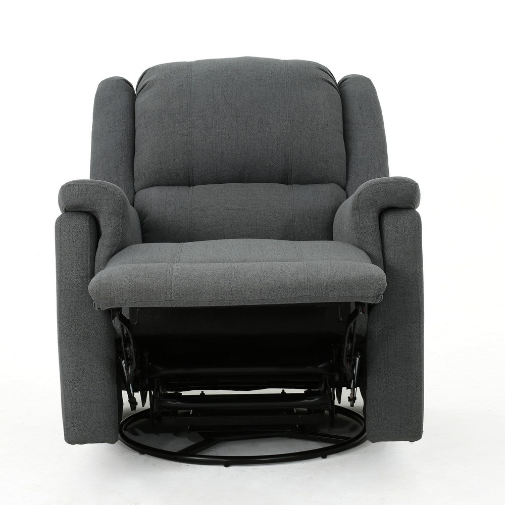Zune Manual Glider Recliner Chair, Swivel Ergonomic Design, Charcoal Gray