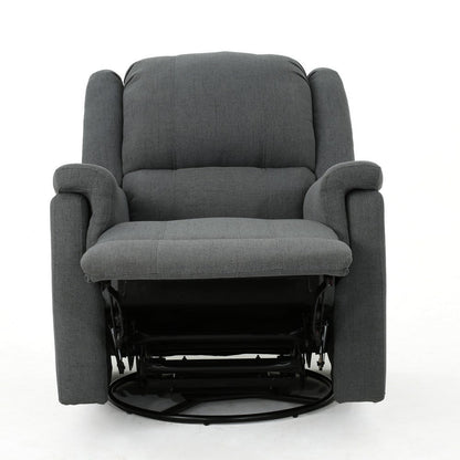 Zune Manual Glider Recliner Chair, Swivel Ergonomic Design, Charcoal Gray