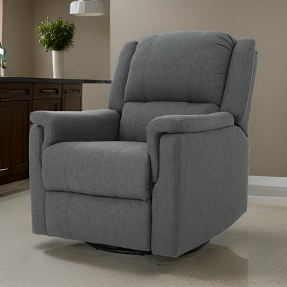 Zune Manual Glider Recliner Chair, Swivel Ergonomic Design, Charcoal Gray