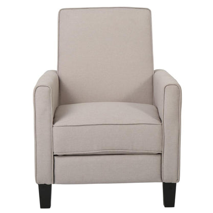 Zuca Pushback Recliner Chair, Black Wood, Premium Padded Beige Polyester