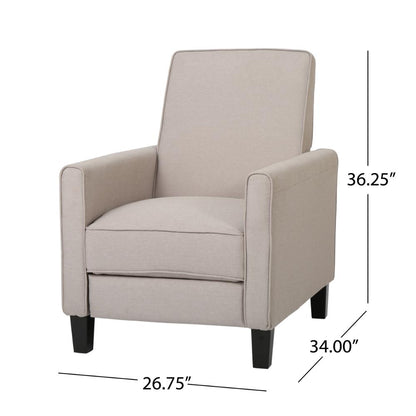 Zuca Pushback Recliner Chair, Black Wood, Premium Padded Beige Polyester