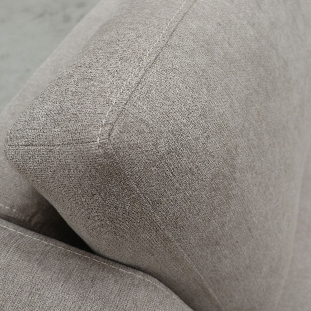 Sama Modular Armless Chair, Accent Throw Pillow, Solid Wood, Almond Gray