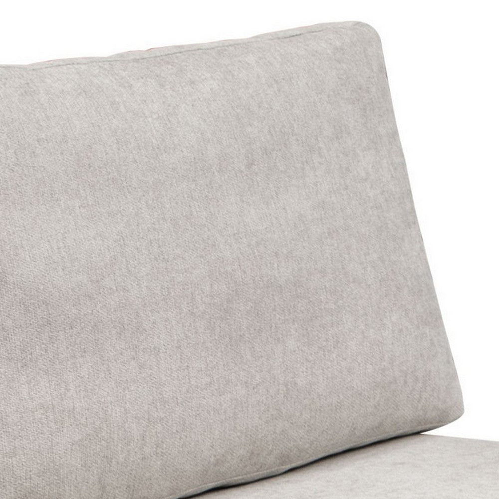 Sama Modular Armless Chair, Accent Throw Pillow, Solid Wood, Light Beige