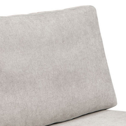 Sama Modular Armless Chair, Accent Throw Pillow, Solid Wood, Light Beige